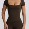 Super Sculpt Seamless T-Shirt in Brown
