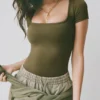 Super Sculpt Seamless T-Shirt in Dark Green