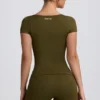 Super Sculpt Seamless T-Shirt in Dark Green