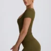Super Sculpt Seamless T-Shirt in Dark Green