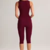 Suri Modal Mid-Rise Capri Leggings in Wine