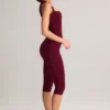 Suri Modal Mid-Rise Capri Leggings in Wine