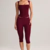 Suri Modal Mid-Rise Capri Leggings in Wine