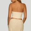 Sybil Embellished Draped Mid-Rise Mini Skirt in White