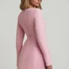 Tacita Sweetheart-Neck Structured Mini Dress in Soft Pink