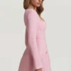 Tacita Sweetheart-Neck Structured Mini Dress in Soft Pink