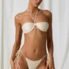 Tahiti Underwired Halterneck Bikini Top in Pearl White