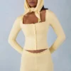 Tahlia Knit Long-Sleeve Cardigan in Butter Yellow