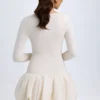 Tallou Modal Drop-Waist Bubble Hem Mini Dress in Ivory