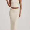 Tamia Ruched Strapless Lace Top in Ivory
