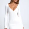 Tansy Open-Back A-line Mini Dress in White