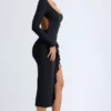 Tarai Modal Ruffled Midaxi Dress in Black