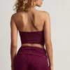 Tarni Hardware-Detail Bandeau Crop Top in Berry Purple
