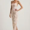 Tavira Embellished Scoop-Neck Backless Maxi Dress in Ivory