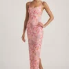 Tavira Embellished Scoop-Neck Backless Maxi Dress in Pink