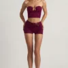 Teagan Mid-Rise Shorts in Berry Purple