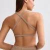 Terry Towelling Scoop-Neck Bralette in Mocha Brown