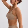 Terry Towelling Scoop-Neck Bralette in Mocha Brown
