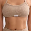 Terry Towelling Scoop-Neck Bralette in Mocha Brown