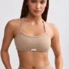 Terry Towelling Scoop-Neck Bralette in Mocha Brown