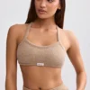 Terry Towelling Scoop-Neck Bralette in Mocha Brown