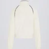 Terry Towelling Zip-Up Cropped Sweatshirt in Ivory