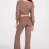 Thea Modal Low-Rise Straight-Leg Trousers in Mocha