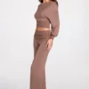 Thea Modal Low-Rise Straight-Leg Trousers in Mocha