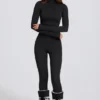 Thermal Base-Layer Leggings in Black Leopard