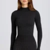 Thermal Long Sleeve Top in Black Leopard
