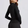Thermal Long Sleeve Top in Black Leopard