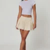 Thia Bow-Detail Broderie Anglaise Mini Skirt in Ivory