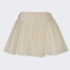 Thia Bow-Detail Broderie Anglaise Mini Skirt in Ivory