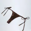 Tierra Thong Bikini Bottoms in Bronze Gold