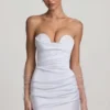 Tirza Ruched Corset Mini Dress in White