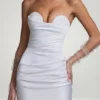 Tirza Ruched Corset Mini Dress in White