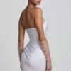 Tirza Ruched Corset Mini Dress in White
