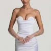 Tirza Ruched Corset Mini Dress in White