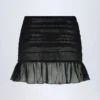 Tobago Hardware-Detail Ruffled Mid-Rise Mini Skirt in Black
