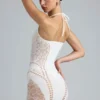 Tori Embellished Halterneck Mini Dress in Ivory
