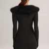Tova Knit Mid-Rise Mini Skirt in Black