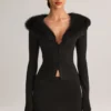 Tova Knit Mid-Rise Mini Skirt in Black