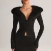 Tova Knit Mid-Rise Mini Skirt in Black