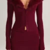 Tova Knit Mid-Rise Mini Skirt in Wine