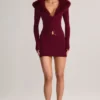 Tova Knit Mid-Rise Mini Skirt in Wine