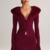 Tova Knit Mid-Rise Mini Skirt in Wine