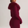 Tova Knit Mid-Rise Mini Skirt in Wine