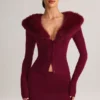 Tova Knit Mid-Rise Mini Skirt in Wine