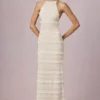 Tove Ruffled Backless Halterneck Maxi Dress in Ivory