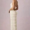 Tove Ruffled Backless Halterneck Maxi Dress in Ivory